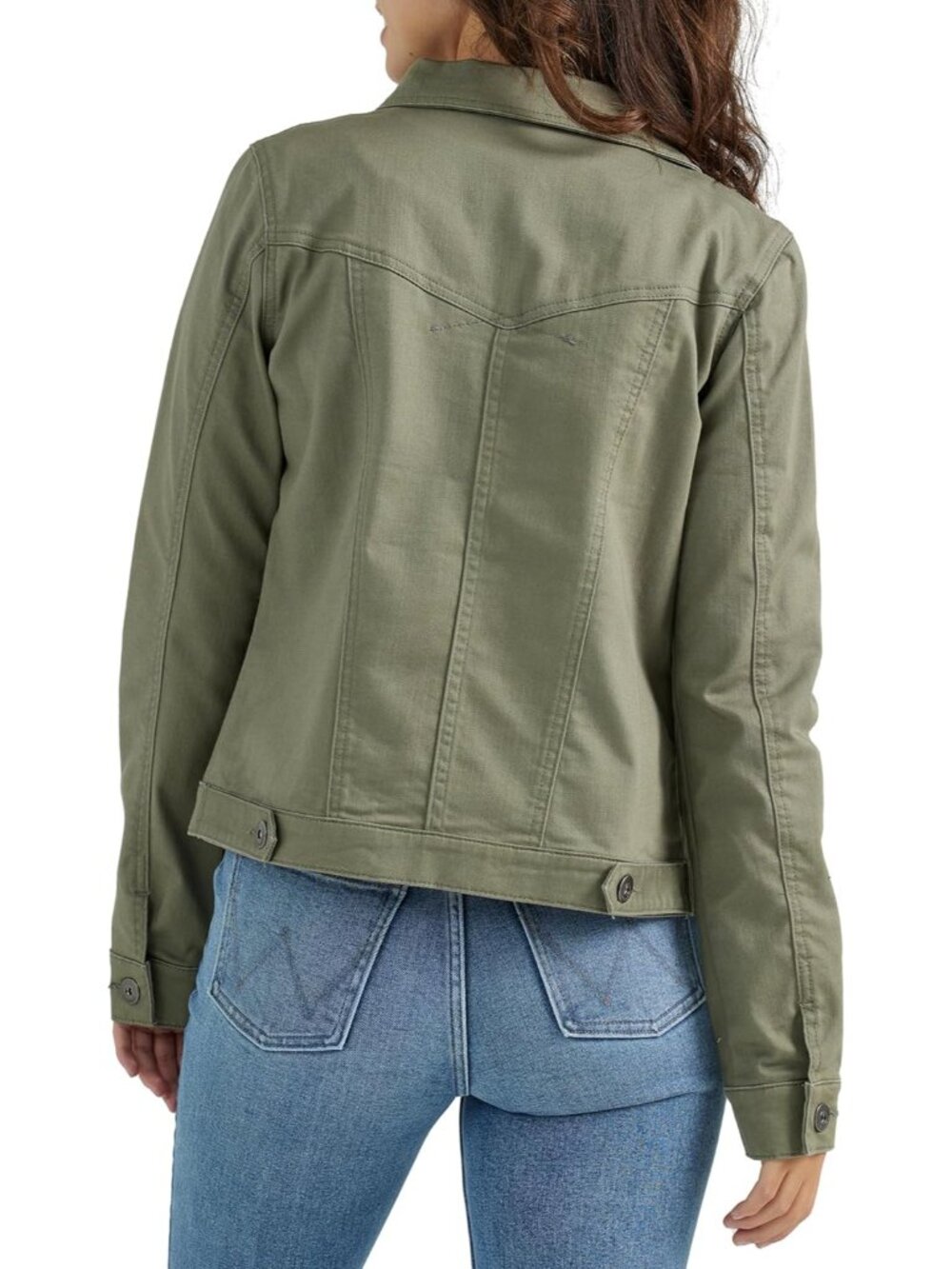 〽️Olive Women’s Denim Jacket Stretch Cotton Blend Button Up - Picture 2 of 4